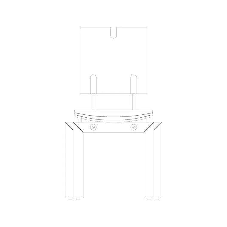 Chair Square Back DWG CAD block thumbnail — furniture drawing