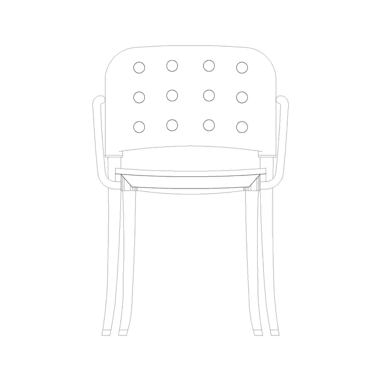 Chair With Cushion Back DWG CAD block thumbnail — furniture drawing