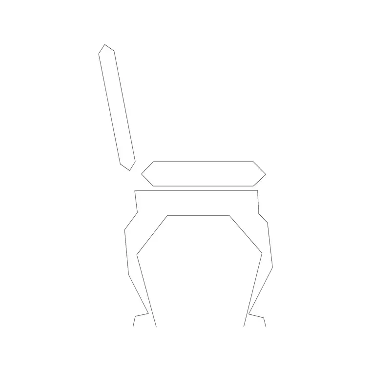 Chair With Cushion DWG CAD block thumbnail — furniture drawing