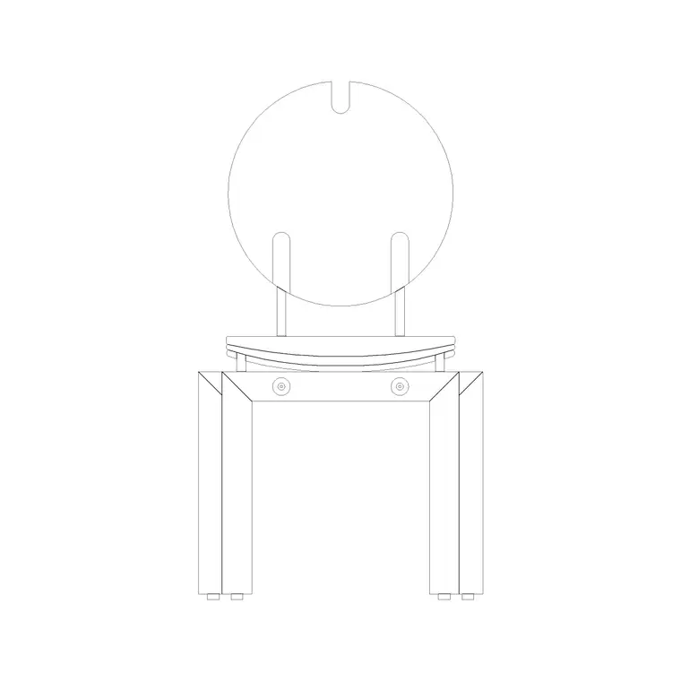 Chair With Round Back DWG CAD block thumbnail — furniture drawing