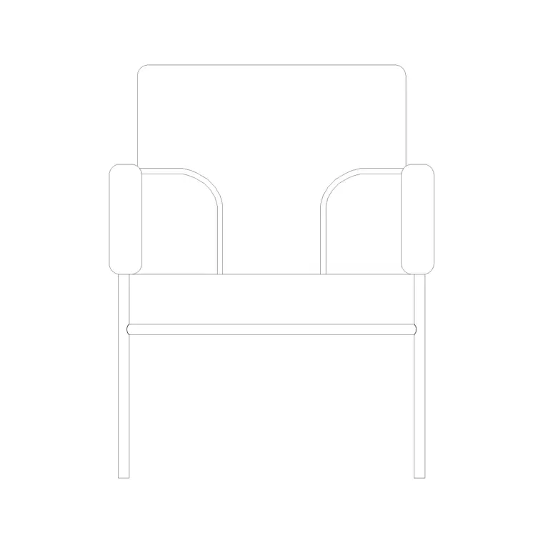 Chair Wooden Legs Back Ele (2) DWG CAD block thumbnail — furniture drawing