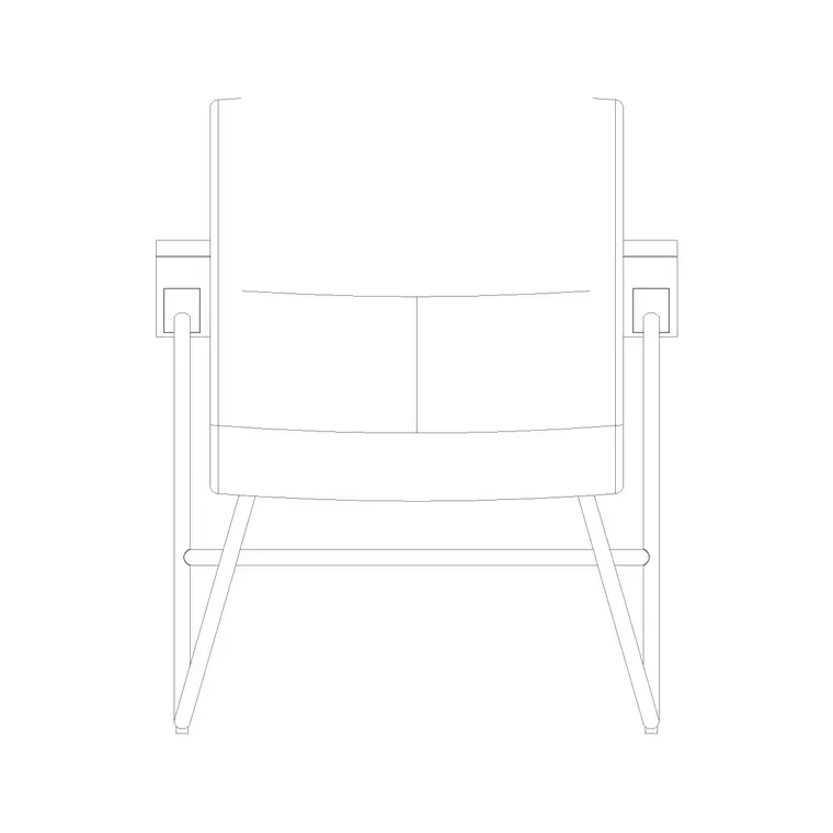 Chair Wooden Legs Back Ele DWG CAD block thumbnail — furniture drawing