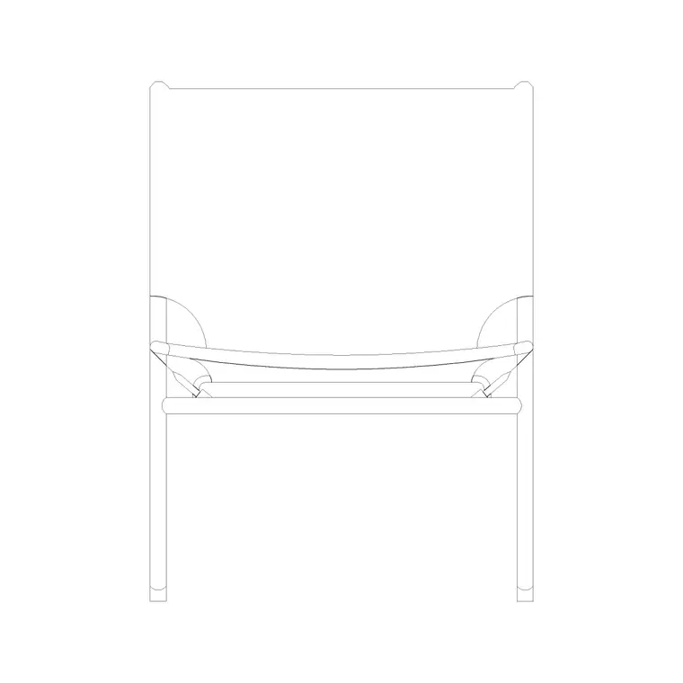 Chair Wooden Legs DWG CAD block thumbnail — furniture drawing