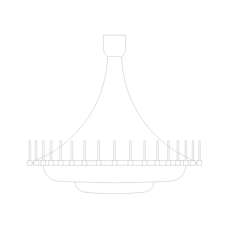Chandelier Ele (13) DWG CAD block thumbnail — lighting drawing