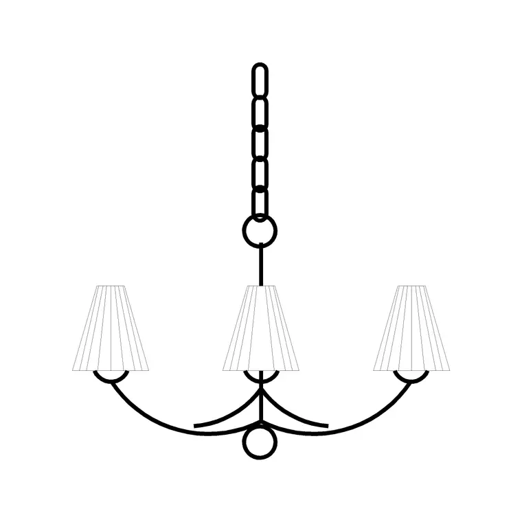 Chandelier Ele (2) DWG CAD block thumbnail — lighting drawing