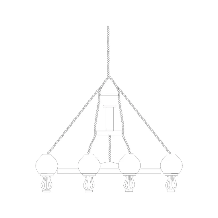 Chandelier Ele (6) DWG CAD block thumbnail — lighting drawing