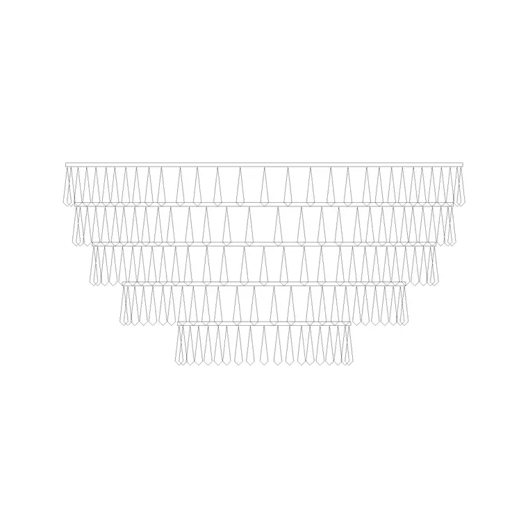 Chandelier Ele (7) DWG CAD block thumbnail — lighting drawing