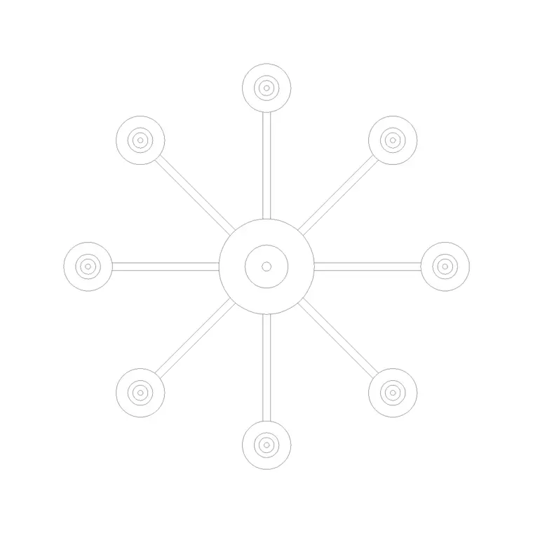 Chandelier Plan (1) DWG CAD block thumbnail — lighting drawing