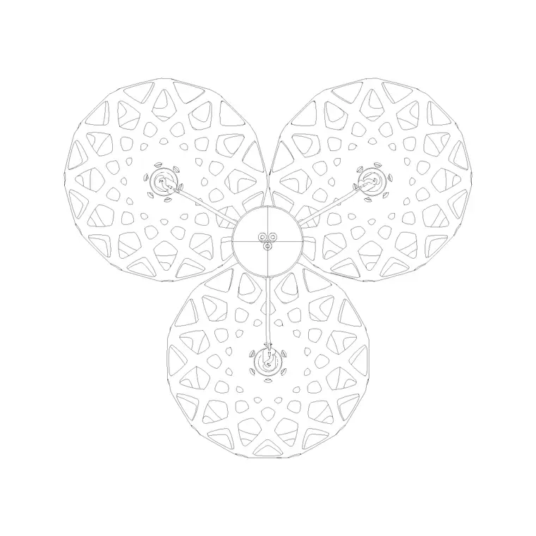 Chandelier Plan (2) DWG CAD block thumbnail — lighting drawing