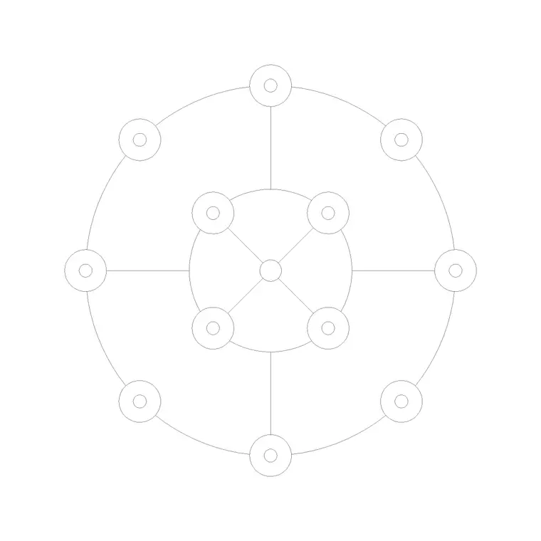 Chandelier Plan (3) DWG CAD block thumbnail — lighting drawing