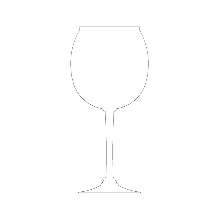 Chardonny Glass B DWG CAD block thumbnail — accessories drawing