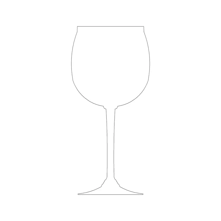 Chardonny Glass DWG CAD block thumbnail — accessories drawing