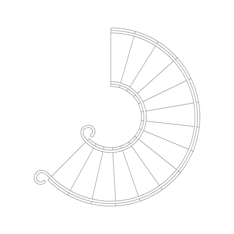 Circular Metal Staircase 2 DWG CAD block thumbnail — stairs drawing