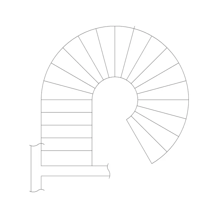 Circular Metal Staircase 3 DWG CAD block thumbnail — stairs drawing