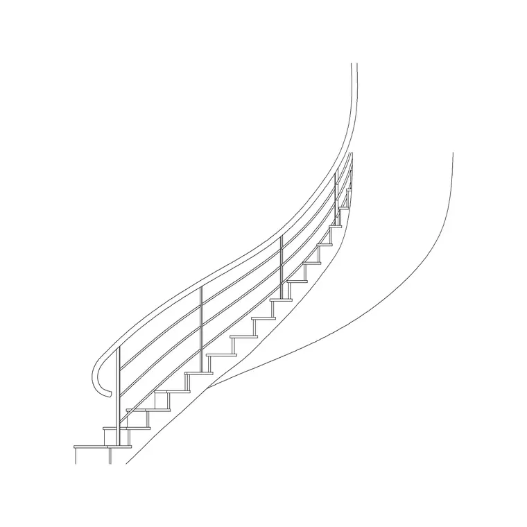 Circular Stairs Type 2 DWG CAD block thumbnail — stairs drawing