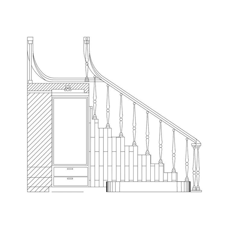 Circular Stairs Type 3 DWG CAD block thumbnail — stairs drawing