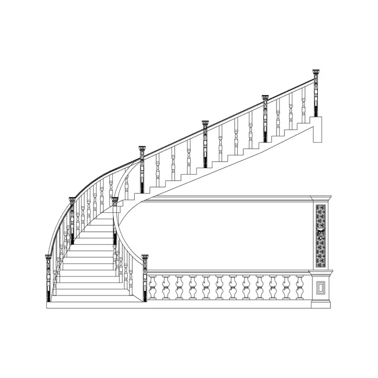 Circular Stairs Type 5 DWG CAD block thumbnail — stairs drawing