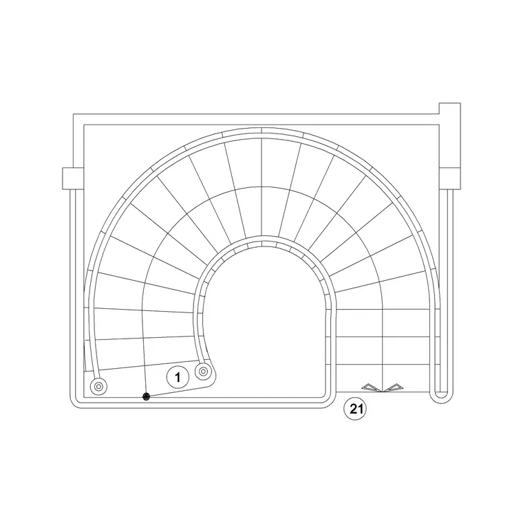 Circular Stairs Type 7 Plan DWG CAD block thumbnail — stairs drawing