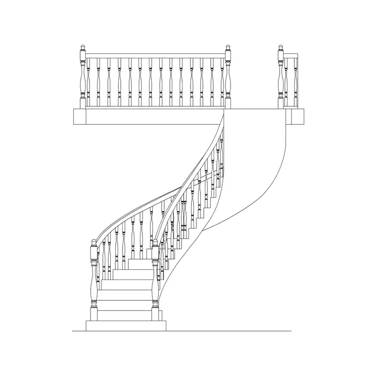 Circular Stairs Type 7 DWG CAD block thumbnail — stairs drawing