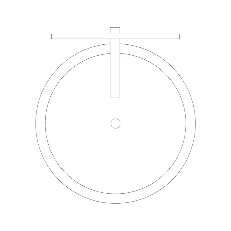 Circular Wash Basin 2 DWG CAD block thumbnail — bathroom drawing