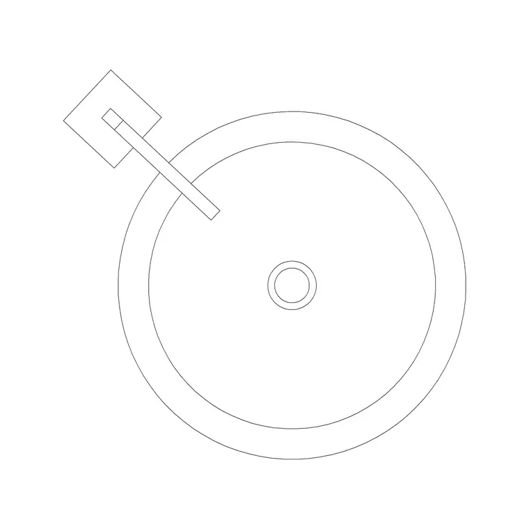 Circular Wash Basin 4 DWG CAD block thumbnail — bathroom drawing