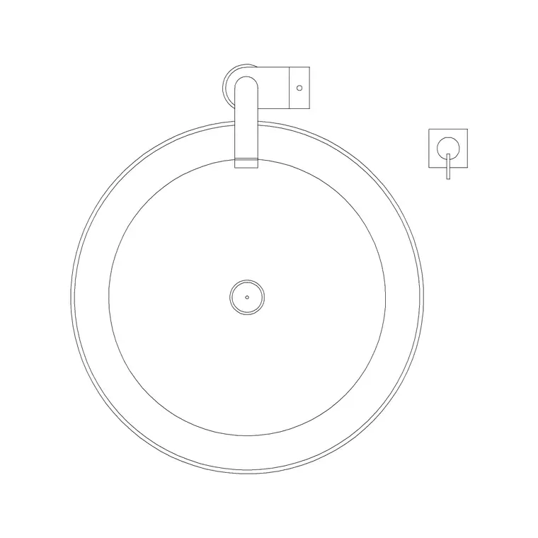 Circular Wash Basin Modern DWG CAD block thumbnail — bathroom drawing