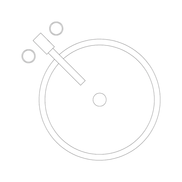 Circular Wash Basin DWG CAD block thumbnail — bathroom drawing