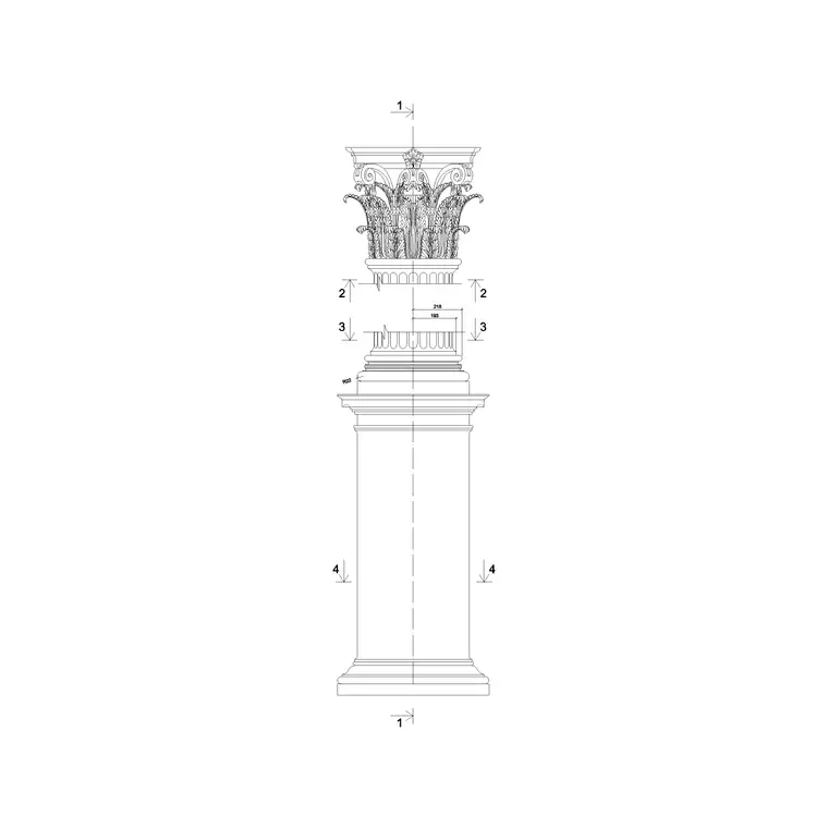 Classical Arch Column (2) DWG CAD block thumbnail — other cad blocks drawing