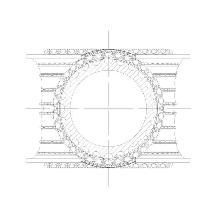 Classical Arch Column Detail (3) DWG CAD block thumbnail — other cad blocks drawing