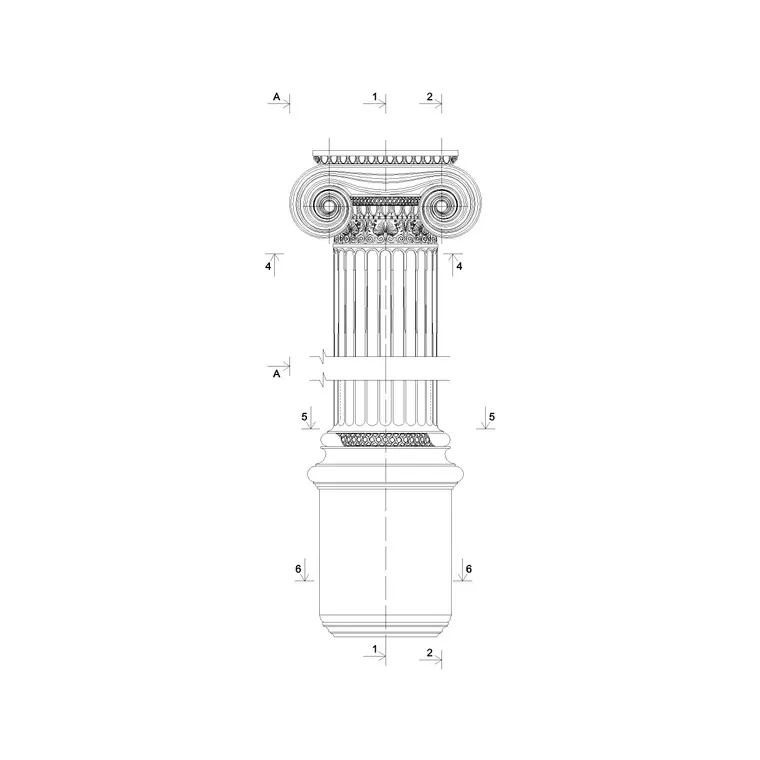 Classical Column Elevation Detail DWG CAD block thumbnail — other cad blocks drawing