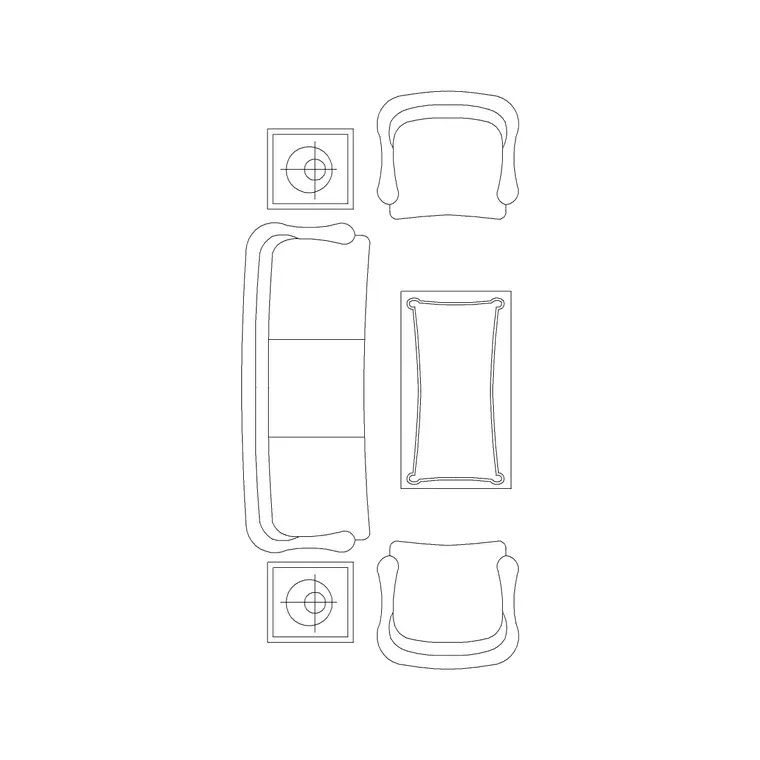 Classical Style Sofa DWG CAD block thumbnail — furniture drawing