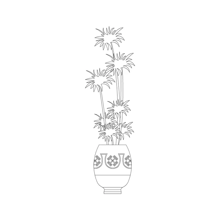 Classical Style Vase DWG CAD block thumbnail — accessories drawing