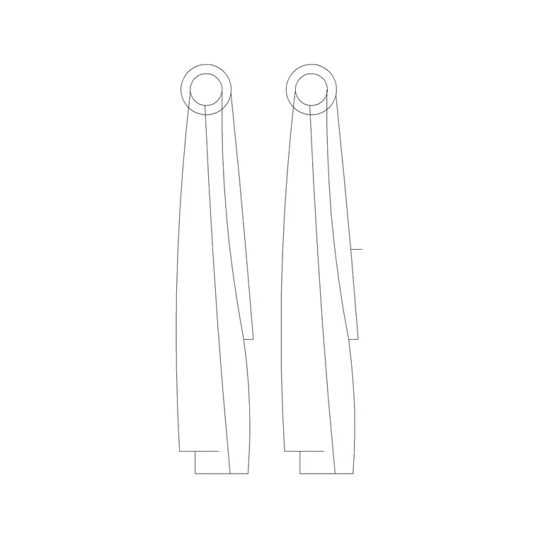 Cloth Hanged Rod DWG CAD block thumbnail — accessories drawing