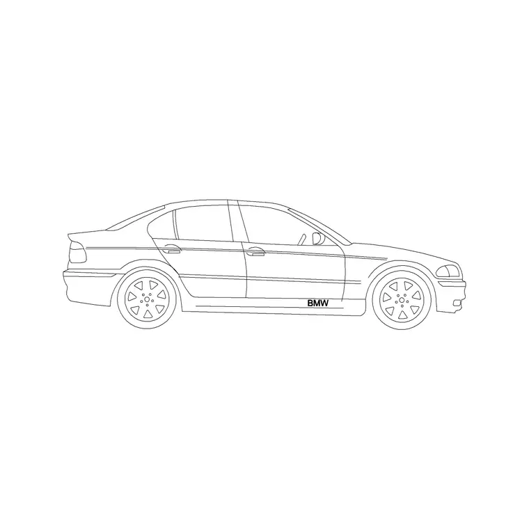 Compact Sedan Car 2 DWG CAD block thumbnail — vehicles drawing