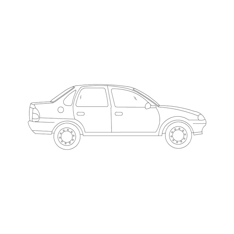Compact Sedan Car DWG CAD block thumbnail — vehicles drawing
