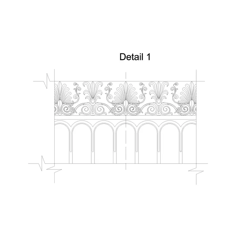 Complete Wall With Arches DWG CAD block thumbnail — other cad blocks drawing