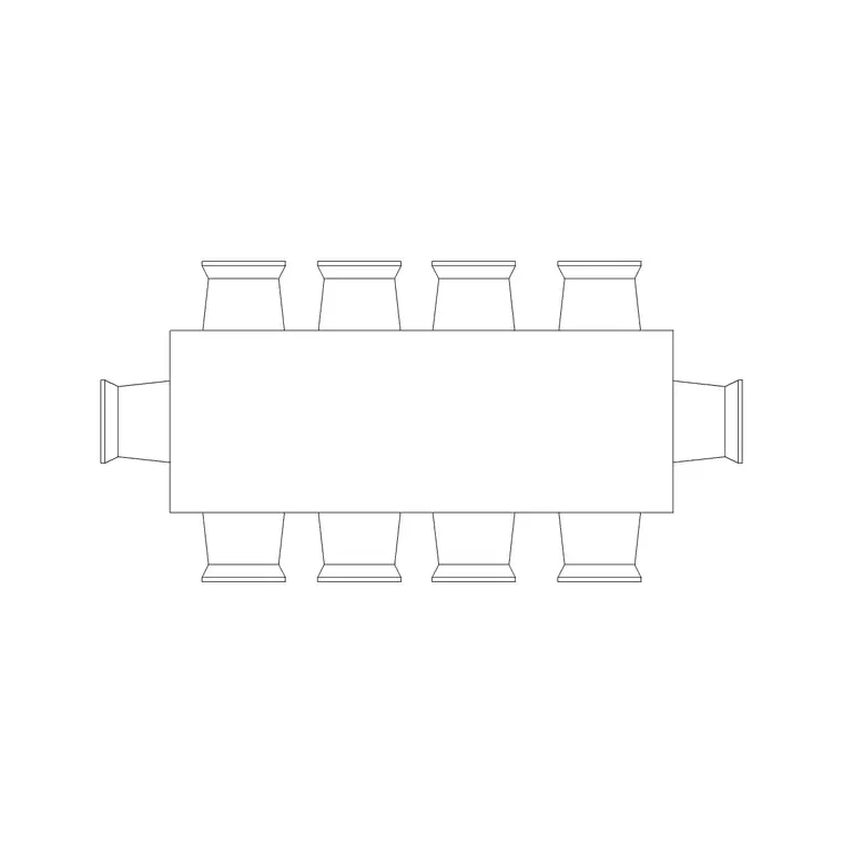 Conference Table 10P 3430mm DWG CAD block thumbnail — furniture drawing