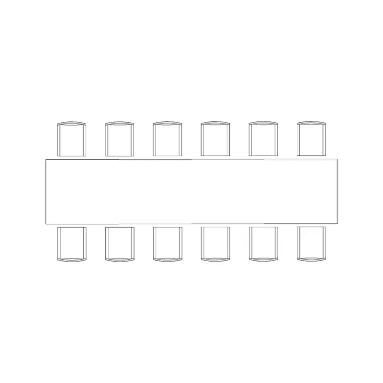 Conference Table 12P DWG CAD block thumbnail — furniture drawing