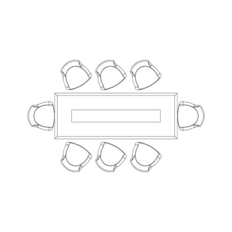 Conference Table 8P DWG CAD block thumbnail — furniture drawing