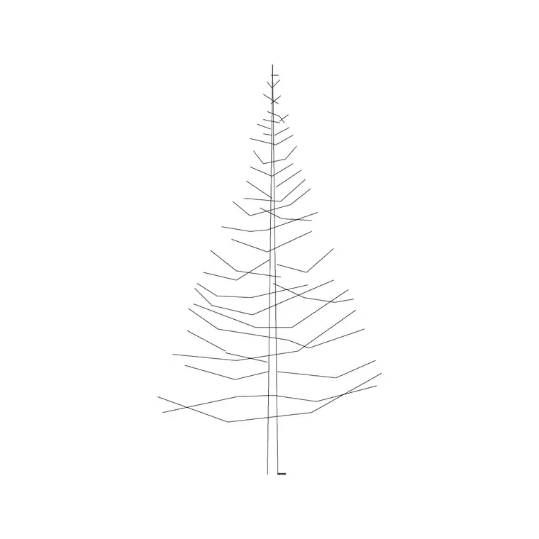 Coniferous Tree (14) DWG CAD block thumbnail — trees & plants drawing