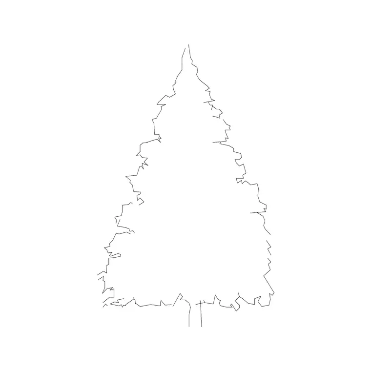 Coniferous Tree (16) DWG CAD block thumbnail — trees & plants drawing