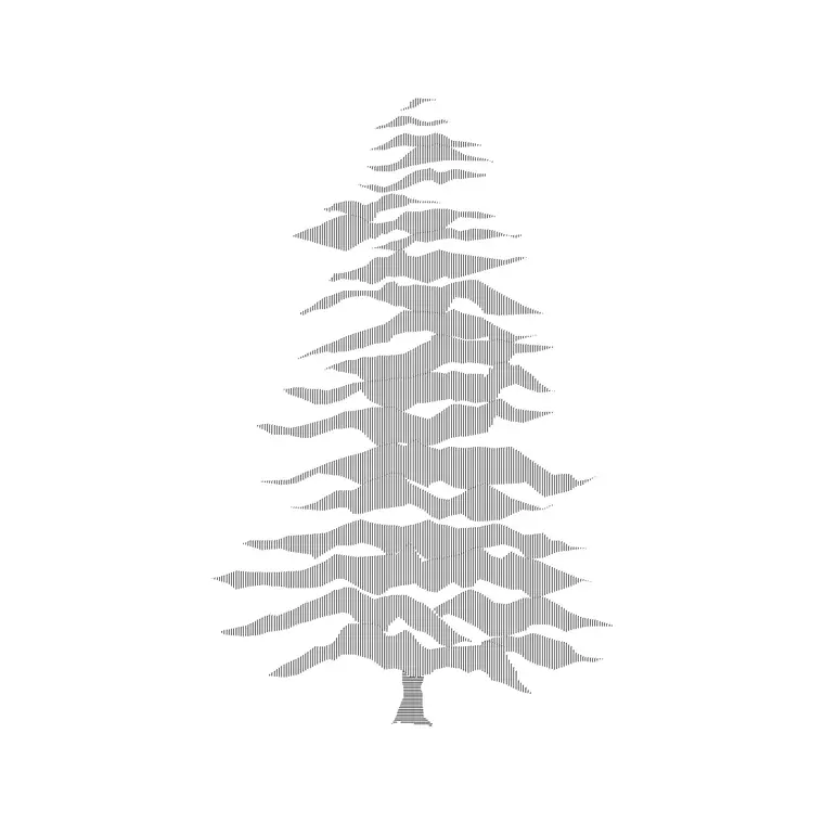 Coniferous Tree Low DWG CAD block thumbnail — trees & plants drawing