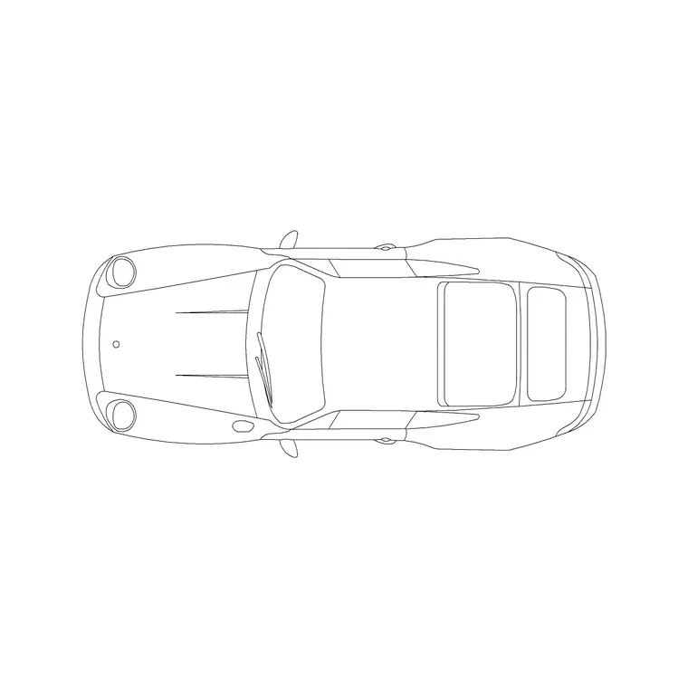 Convertible Car Plan (5) DWG CAD block thumbnail — vehicles drawing