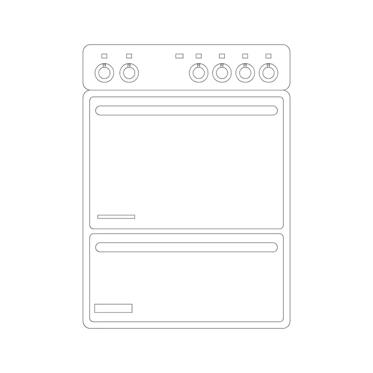 Cooking Range Ele 2 DWG CAD block thumbnail — kitchen drawing