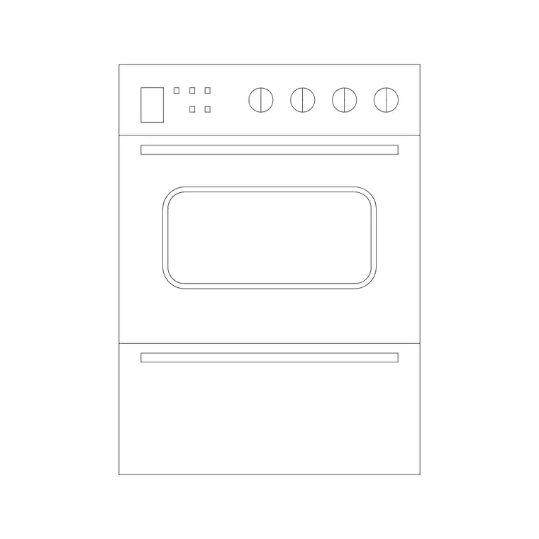 Cooking Range Ele 3 DWG CAD block thumbnail — kitchen drawing