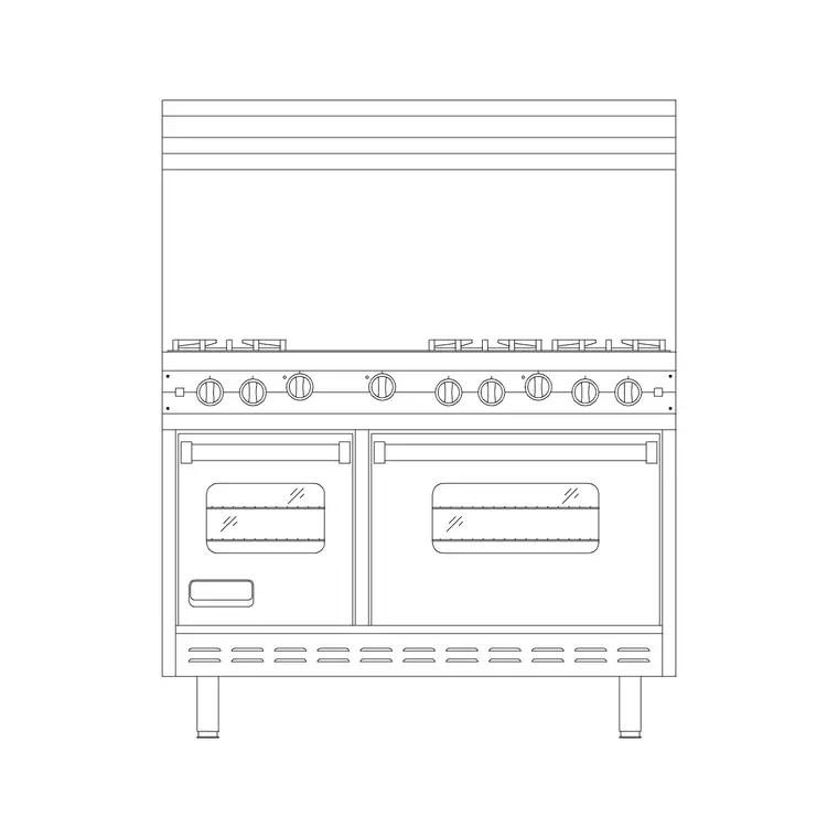 Cooking Range Ele 4 DWG CAD block thumbnail — kitchen drawing