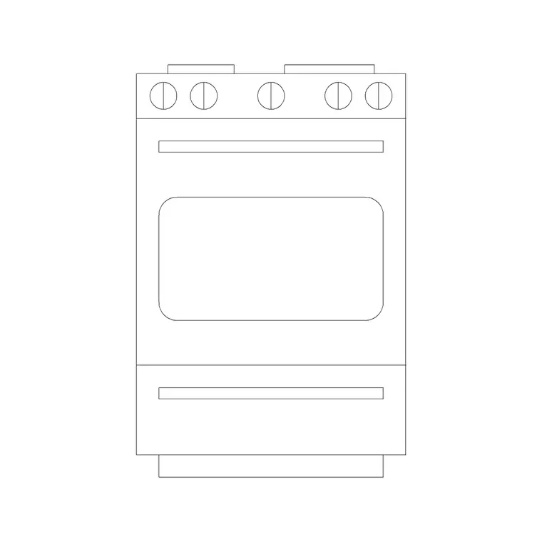 Cooking Range Ele 7 DWG CAD block thumbnail — kitchen drawing
