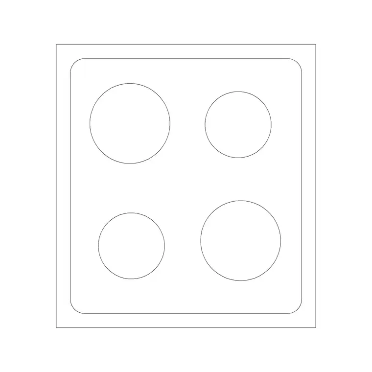Cooking Range Plan 1 DWG CAD block thumbnail — kitchen drawing