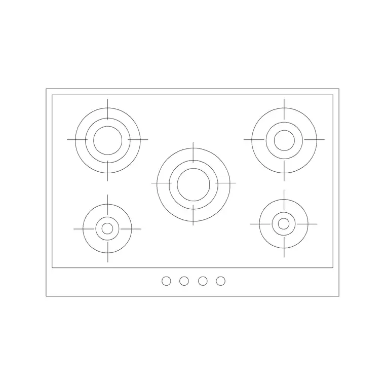 Cooking Range Plan 10 DWG CAD block thumbnail — kitchen drawing