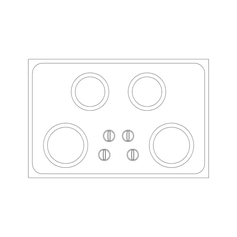 Cooking Range Plan 11 DWG CAD block thumbnail — kitchen drawing